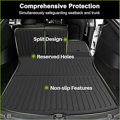 Floor Mats for 2025 2026 Tesla Model Y Juniper, 8PCS All Weather Full Set Cargo Liners Accessories, 3D TPE Odorless Floor Mat Trunk Frunk Rear Well Mats Custom for 5-Seater(Not Fit 7Seat)