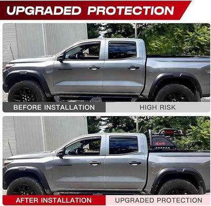 Roll Bar for Truck with Cargo Basket, Adjustable Sport Bed Bar Chase Rack Compatible with Full-Size Pickup Trucks Ford F-150, Chevy Silverado 1500, Ram 1500, GMC Sierra 1500, Tundra, Titan
