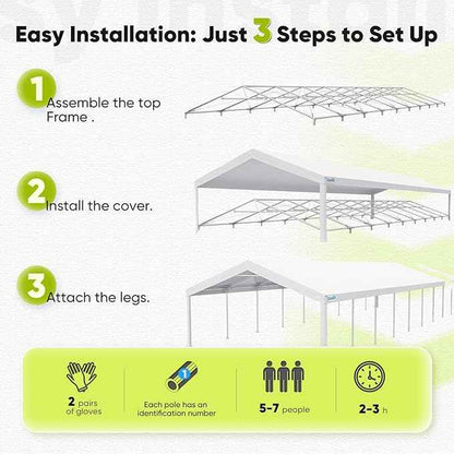 Quictent 20x60 Heavy Duty Party Tent for Parties Outdoor Large Canopy Wedding Event Shelter Wedding Tents for Parties with Storage Bags(Church)