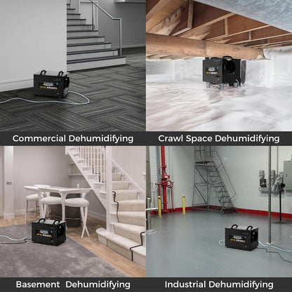 ALORAIR 120 PPD Commercial Dehumidifiers with Pump and Hose, Crawl Space Basement dehumidifier, Industry Water Damage Unit, Compact, Portable, Auto Defrost, Memory Starting
