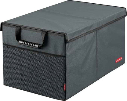 Rubbermaid Car Organizer, Collapsible Trunk Organizer, Multi-Compartment Car Storage Organization for Car Accessories, 2 Compartments With Cover, 21.65"*14.17"*12.2" - Gray