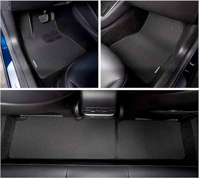 CLIM ART All-Weather Car Floor Mats Compatible with Tesla Model 3 2017-2026, Custom-Fit Heavy-Duty Floor Liners for Cars & SUVs, Car Accessories for Men & Women, Black - FL011417211