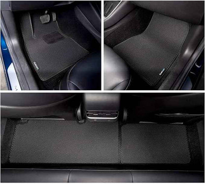 CLIM ART All-Weather Car Floor Mats Compatible with Tesla Model 3 2017-2026, Custom-Fit Heavy-Duty Floor Liners for Cars & SUVs, Car Accessories for Men & Women, Black - FL011417211