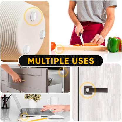 45 Clear Cabinet Door Bumpers - 1/2” Diameter White Self Adhesive Pads, Stoppers, Rubber Bumpers for Drawers, Cupboards, Cutting Boards, Glass Tops, Picture Frames, Kitchen Furniture by Vellax
