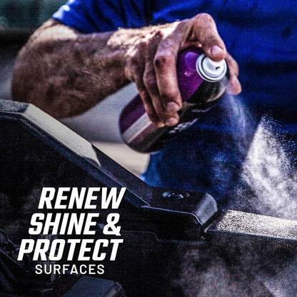 Slick Products Shine & Protectant, Long-Lasting High-Gloss Clear Coat Spray, Renew, Shine, and Protect Plastic, Vinyl, Rubber, Trim, and More (6-Pack)