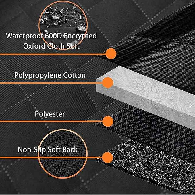 Large Dog Car Seat Cover for Back Seat with Mesh Viewing Window, Waterproof Quilted Hammock Style, Upgraded PU Leather Back Seat Extender with Hard Bottom Holds 400LBS,for Car, SUV, Small Truck