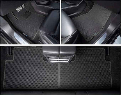 CLIM ART All-Weather Car Floor Mats Compatible with Tesla Model S 2012-2020, Custom-Fit Heavy-Duty Floor Liners for Cars & SUVs, Car Accessories for Men & Women, Black - FL011412163