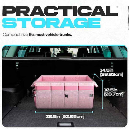 FORTEM Trunk Organizer For SUV Car Trunk Organizer, Foldable Storage, Car Accessories for Women Men, Collapsible Bag, Perfect Christmas Gifts, 600D Oxford, Non Slip Bottom, Straps, Soft Cover (50L)