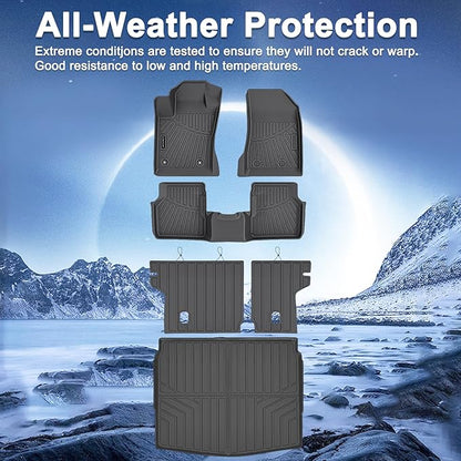 TPE Floor Mats & Cargo Liner for Jeep Compass 2017-2026 All Weather Car Floor Liners Fit Jeep Compass 2017-2026 Accessories Black