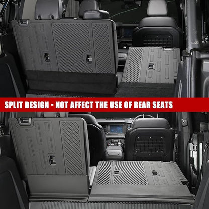 Mabett Seat Back Cover and Cargo Liner for Ford Bronco 4 Door Accessories, All-Weather Backrest Protector Trunk Mat Fit Bronco 2021-2024