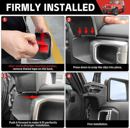 Door Cup Holders Fit for 2018-2024 Jeep Wrangler JL JLU 4XE/Gladiator JT Accessories, Cup Holders for Jeep Gladiator 2020-2024&Jeep Wrangler 2018-2024(Front Row, Right)