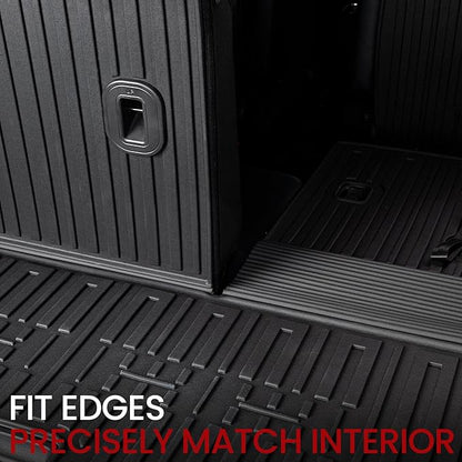 Cargo Mat with Backrest Mats for 2020-2025 Kia Telluride 7/8 Passenger Car Mats Accessories, All Weather TPE Interior Protectors Cargo Liner Trunk Mat(Cargo Mat with Backrest Mats)