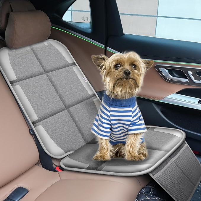 Meolsaek Car Seat Protector, Non-Slip Backing Will Not Leave Imprint, Waterproof Thicker Car Seat Cover for SUV, Sedan, Truck, Leather Car Seat Cushion (Gray 1pc)