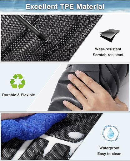 Mixsuper Liner Floor Mats for 2022-2025 2026 Nissan Frontier Crew Cab (Not Fit King Cab) with 2nd Row Under-Seat Storage, All Weather Floor Liners 1st and 2nd Row Set Black