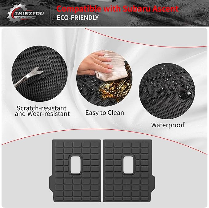 Kick Mats Protector Compatible with 2019-2025 2026 Subaru Ascent Back Seat Cover Protector TPE All Weather Backrest Mats 2024 Ascent Accessories (Fit 7 Seats, 2nd Row Backrest Mats)