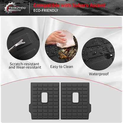 Kick Mats Protector Compatible with 2019-2025 2026 Subaru Ascent Back Seat Cover Protector TPE All Weather Backrest Mats 2024 Ascent Accessories (Fit 7 Seats, 2nd Row Backrest Mats)