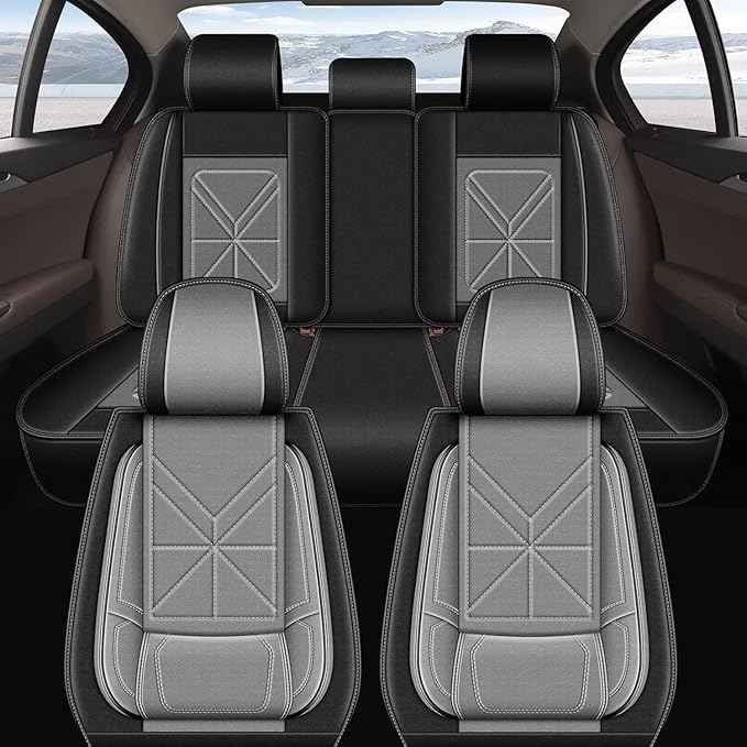 Full Set Seat Covers for Hyundai Elantra 2017-2025 2026: Waterproof Auto Seat Cover,Vehicle Interior Accessories,Easy to Install Faux Leather Seat Protectors (5 Seats,Black)