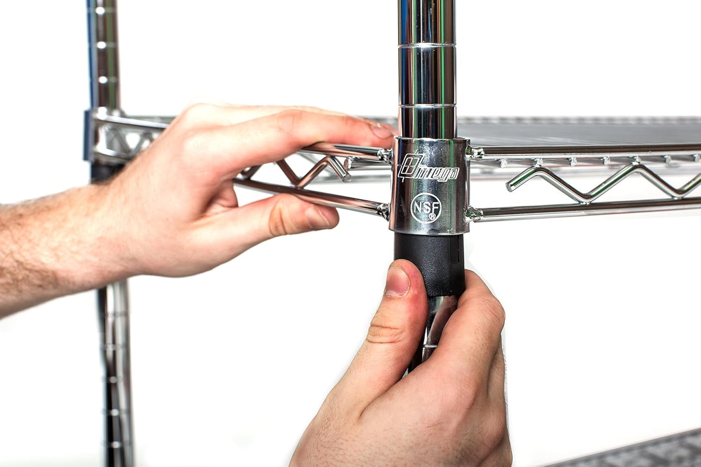 Omega 21" Deep x 72" Wide x 74" High 3 Tier Chrome Starter Shelving Unit
