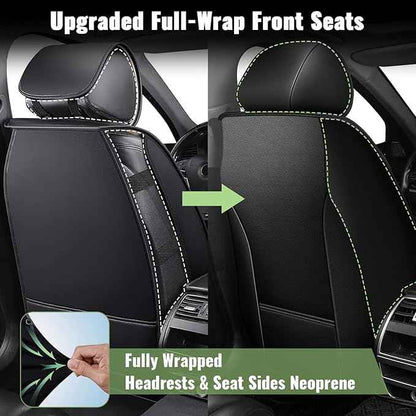 Car Seat Covers Front Seats for Chevy Colorado 2015-2023 2024 2025 2026 - Breathable Cooling Ice Silk Leather Seat Cover - 2 Seats for Chevrolet Colorado Accessories (Black)