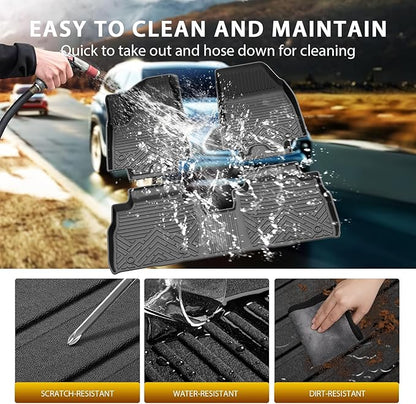 Powerty Floor Mats for 2024-2025 2026 Chevrolet Chevy Equinox EV Accessories (Non Fuel), All Weather Protection Anti-Slip and Waterproof Car Floor Liners for Equinox EV 3PCS