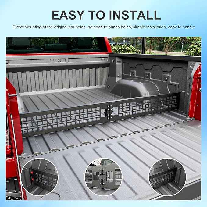 Truck Bed Divider Compatible with 2019-2026 Chevy Silverado GMC Sierra Cargo Manager Molle Panel Truck Bed Organizer Replacement for 2019-2026 Chevy Silverado Accessories