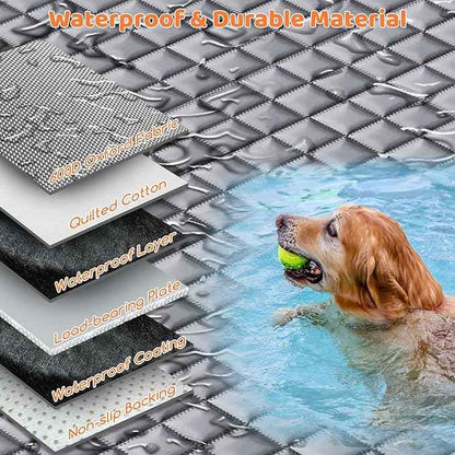 URPOWER Backseat Extender for Dogs - Hard Bottom Dog Car Seat Cover for Back Seat, Dog Hammock for Car and SUV, Pet Rear Seat Protector Dogs Travel Bed with Mesh Window & Side Flaps