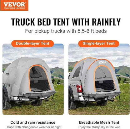 VEVOR SUV and Pickup Truck Camping Tents, Waterproof Double Layer Design with Carry Bag, Accommodates 2-9 Persons for Outdoor Activities