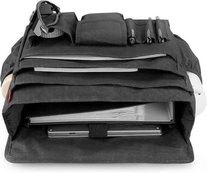 YOOFAN Universal Front Seat Organizer for Car & Truck - Black 600D Oxford Fabric with Tablet Sleeve, Cup Holders & Multi-Compartment Storage | Ideal for SUV, Work Truck, Mobile Office & Travel Use