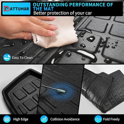 Cargo Mat Compatible with 2010-2024 Toyota 4 Runner 7 Seat Cargo Liner Trunk Mat TPE Back Seat Cover Protector 2023 4Runner Accessories (Fit 7 Seat,Trunk Mat+3rd Row Backrest Mats)