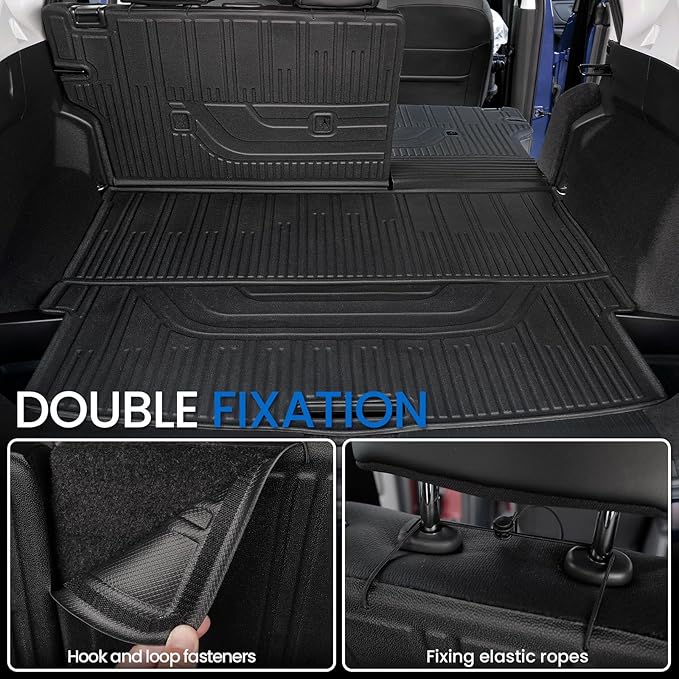 Cargo Mat Backrest Mats for Nissan Rogue 2021-2025 2026 (Not fit Sport), All Weather TPE Cargo Liner Trunk Mat Accessories (2021-2025 | Rogue |Cargo Mat with Backrest Mat)
