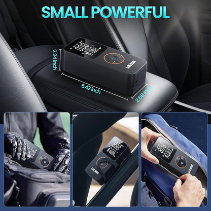 Tire Inflator Portable Air Compressor-Air Pump 20000mAh & 150PSI Cordless Electric for Car, Motorcycle, Bike, Ball, with Tire Gauge Pressure, Dual-Use Type (Orange)