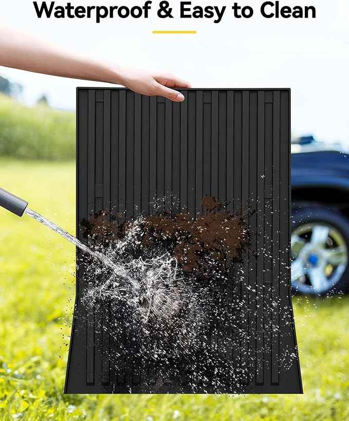 3W Tesla Cybertruck Pickup Trunk Mat Set 2023 2024 2025,TPE All Weather Custom Fit Pickup Frunk Mat Cargo Liner Set, Black