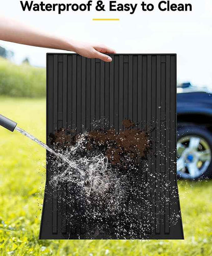 3W Tesla Cybertruck Pickup Trunk Mat Set 2023 2024 2025,TPE All Weather Custom Fit Pickup Frunk Mat Cargo Liner Set, Black