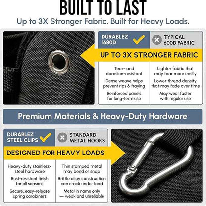 XL Modular Trunk Organizer System – 4 Section Extra Large Car Cargo Organizer for SUVs, Trucks & Cars – Foldable Multi-Compartment Storage, Heavy Duty 1680D Oxford – Black