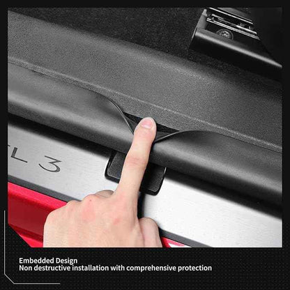 LUCKEASY 7PCS for Tesla Model 3 Highland 2026 2025 2024 Front Rear Door Threshold Strip Center Console Lower 2nd Row Seat Lower Protector Anti-dust Pads TPE for Tesla Model 3 Accessories Black