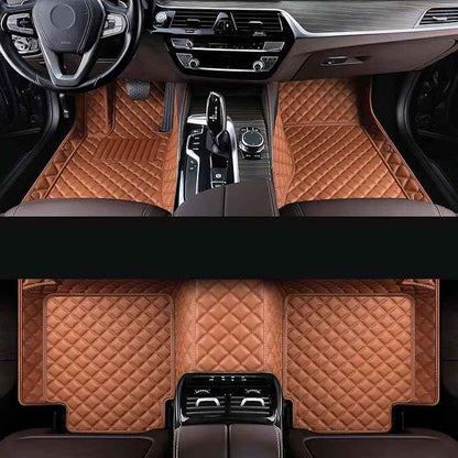 Car Floor Mat Fit 99% Sedans Sports Cars Luxury Custom Car Mats for SUV Women Leather Automotive Floor Mats All Weather Car Mats Diamond Floor Mats for Trucks (3D Luxury Light Brown)