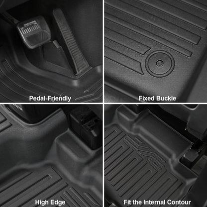 Floor Mats for 2025 2020-2024 Ford Explorer (6-seat), All Weather TPE Floor Mat Cargo Mat with Backrest Mats for Ford Explorer ST Car Accessories