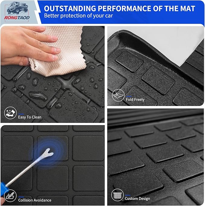 Rongtaod Floor Mats Compatible with 2021-2025 2026 Kia Sorento 6&7 Seats NO Hybrid Cargo Mat Cargo Liner Trunk Liner Trunk Mat Kick Mats Back Seat Protector 2024 Fuel Sorento Accessories (Set of 7)