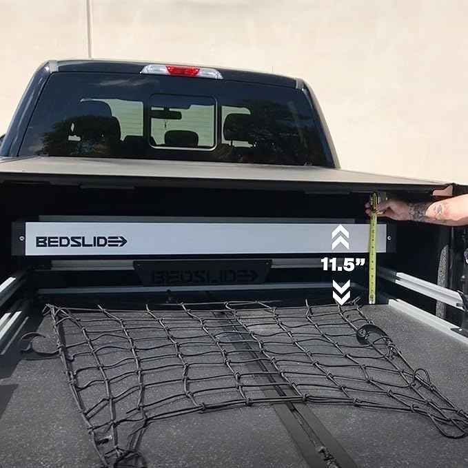 Bedslide Bedbin Upper Tray Truck Bed Organizer, Storage Attachment, Additional 16x58 Inches of Space for Organization, Black