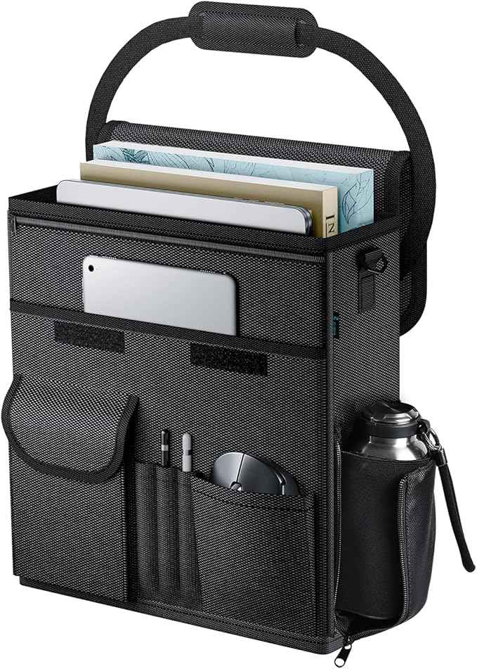 FLORICH Car Front Seat Organizer, Car Laptop Holder Backseat Organizer for Work, Automatic Document Holder Multi-Pocket Storage Organizer, Car Seat Back Storage Bag with Cup Holder