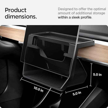 Spigen Under Screen Storage Organizer for Tesla Model Y (2020-2024) & Model 3 (2017-2023) [Not Compatible with Model Y Juniper 2025/26 & Model 3 Highland 2024/25]