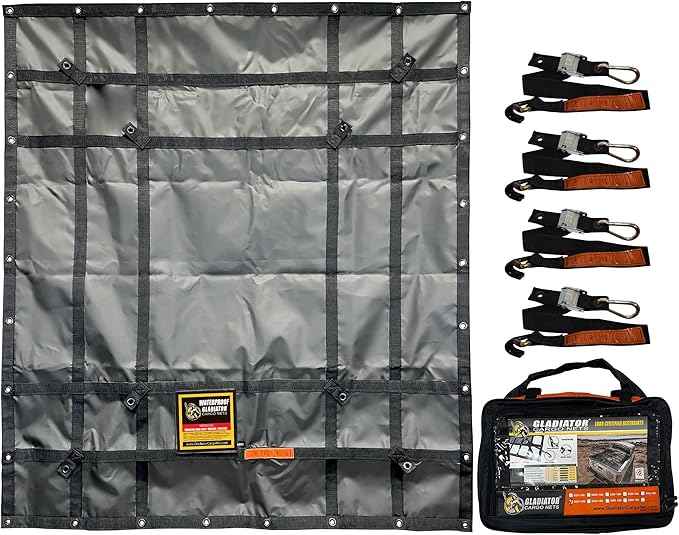 Waterproof Gladiator Cargo Net - Heavy Duty Truck Tarp-Truck Bed Waterproof Cover-Boat accesories-Perfect for Fishing-Camping-Jeep-tie Down- (WLL): 700 lbs (Compact: 4.75' x 5.25')