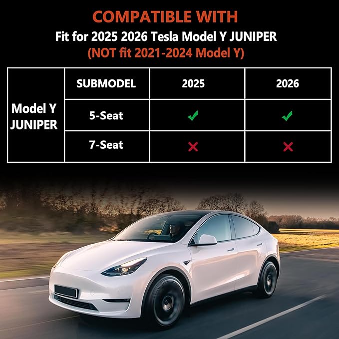 KARPAL Floor Mats for Tesla Model Y Juniper 2025 2026 5-Seater (Not Fit 7 Seats), All Weather TPE Floor Liners & Trunk Liner Backrest Mat & Rear Bumper Guard, Model Y Juniper Accessories 10PCS
