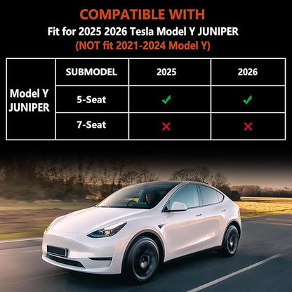 KARPAL Floor Mats for Tesla Model Y Juniper 2025 2026 5-Seater (Not Fit 7 Seats), All Weather TPE Floor Liners & Trunk Liner Backrest Mat & Rear Bumper Guard, Model Y Juniper Accessories 10PCS