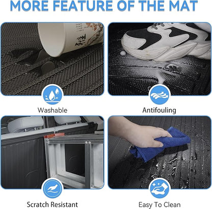 Cargo Mat & Backerst Mat Compatible with 2013-2020 Nissan Pathfinder/2013 Infiniti JX35/2014-2020 Infiniti QX60 - Cargo Liner Trunk Mat All Weather TPE Pathfinder 2020 Accessories