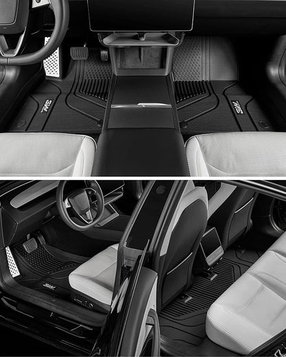 3W Model 3 Floor Mats 2025 2024 with Mental Pedal, Highland Floor Liner, All Weather Custom Fit Accessories Black