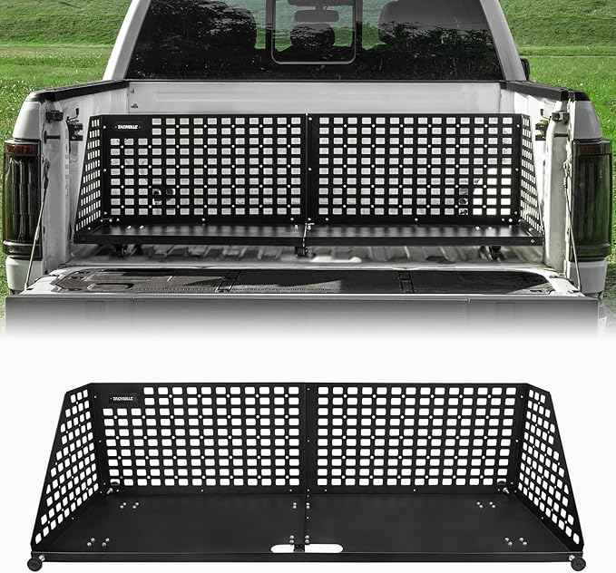 Truck Bed Organizer – MOLLE Panel Sliding Cargo Tray, Truck Bed Storage for MOLLE Accessories, Compatible with Ford F150 F250 F350 2015–2024