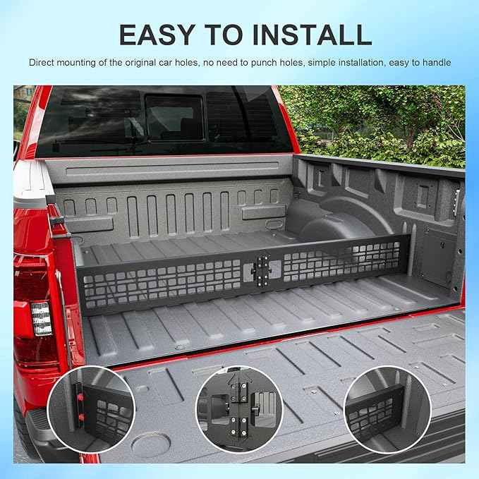 Truck Bed Divider Compatible with 2015-2026 Ford F150 Cargo Manager Molle Panel Truck Bed Organizer Replacement for 2015-2026 Ford F-150 Accessories