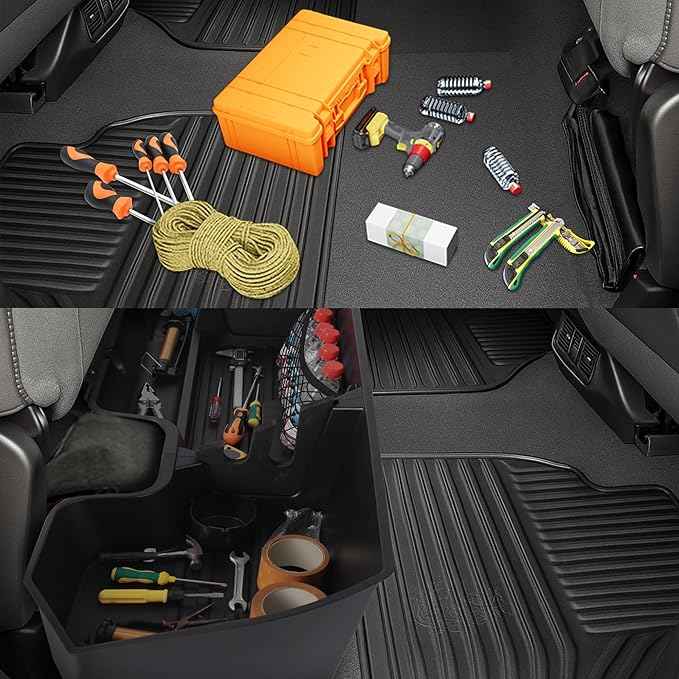 POPSTORE Under Seat Storage Compatible with Chevy Silverado/GMC Sierra 1500 2019-2026 & 2500 3500 HD 2020-2026 Crew/Double Cab, Upgraded Rear Underseat Storage Truck Organizer Cargo Box w/o Extra Box