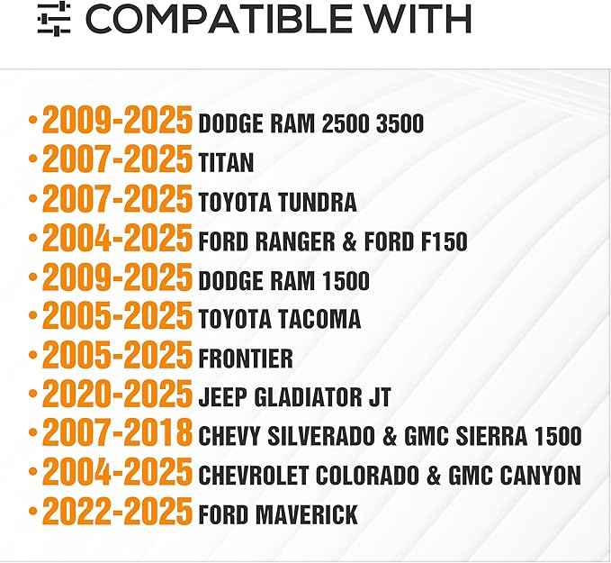 Adjustable Ladder Bed Racks Compatible with Tacoma/Silverado/Sierra/Ram/Tundra/Titan/Frontier/Colorado/Canyon/JT/Ford F-Series/Ranger/Maverick, Universal Truck Cargo Rack